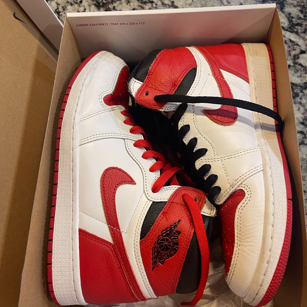 Nike Air Jordan 1 Retro High OG Red and White Sneakers